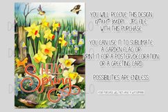 Spring Garden Flag Sublimation Design, Daffodil Scenery, d3 Product Image 2