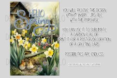 Spring Garden Flag Sublimation Design, Daffodil Scenery, d4 Product Image 2