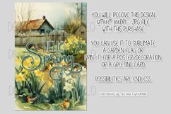 Spring Garden Flag Sublimation Design, Daffodil Scenery, d5 Product Image 2