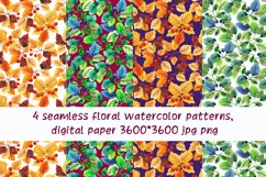 floral watercolor patterns digital paper