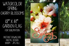 Spring Garden Flag Sublimation Design, Cherry Blossoms, d1 Product Image 1