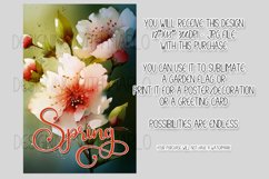 Spring Garden Flag Sublimation Design, Cherry Blossoms, d1 Product Image 2