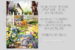 Spring Garden Flag Sublimation Design, Flowers Cottage, d3 Product Image 2