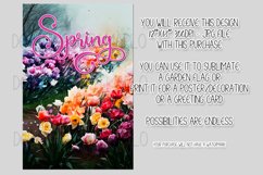 Spring Garden Flag Sublimation Design, Colorful Flowers Product Image 2