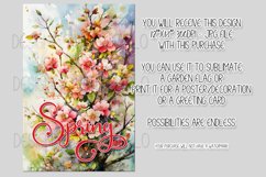 Spring Garden Flag Sublimation Design, Cherry Blossoms, d2 Product Image 2