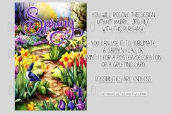 Spring Garden Flag Sublimation Design, Walkway and Flowers Product Image 2