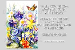Spring Garden Flag Sublimation Design, Pretty Spring Garden Product Image 2