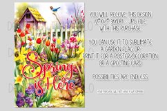 Spring Garden Flag Sublimation Design, Pretty Spring Garden Product Image 2