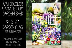 Spring Garden Flag Sublimation Design, Garden Shed, d1 Product Image 1
