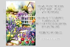 Spring Garden Flag Sublimation Design, Garden Shed, d1 Product Image 2