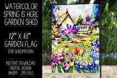 Spring Garden Flag Sublimation Design, Garden Shed, d2 Product Image 1