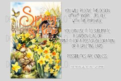 Spring Garden Flag Sublimation Design, Cottage and Flowers Product Image 2