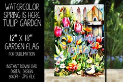 Spring Garden Flag Sublimation Design, Tulip Garden, d1 Product Image 1
