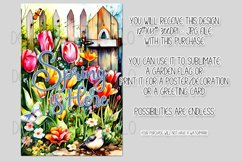 Spring Garden Flag Sublimation Design, Tulip Garden, d1 Product Image 2