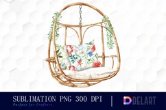 Floral Swing Chair Watercolor Clipart Product Image 1