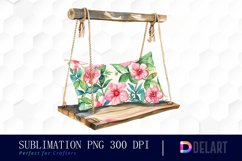 Floral Swing Chair Watercolor Clipart Product Image 1