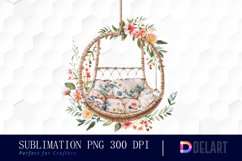 Floral Swing Chair Graphics Clipart Product Image 1