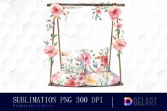 Floral Swing Chair Graphics Clipart Product Image 1