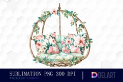 Floral Swing Chair Illustration Clipart Product Image 1