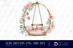 Floral Swing Chair Illustration Clipart Product Image 1