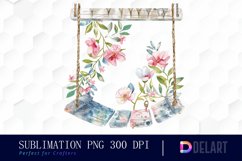 Floral Swing Chair Illustration Clipart Product Image 1