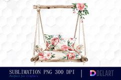 Floral Swing Chair Illustration Clipart Product Image 1