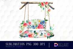 Floral Swing Chair Illustration Clipart Product Image 1