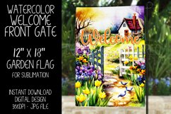 Welcome Garden Flag Sublimation Design, Front Gate Garden Product Image 1