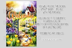 Welcome Garden Flag Sublimation Design, Front Gate Garden Product Image 2