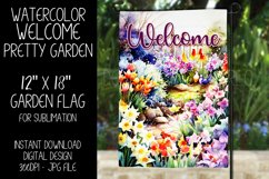 Welcome Garden Flag Sublimation Design, Pretty Spring Garden Product Image 1