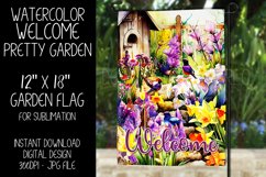 Welcome Garden Flag Sublimation Design, Pretty Spring Garden Product Image 1