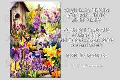 Welcome Garden Flag Sublimation Design, Pretty Spring Garden Product Image 2