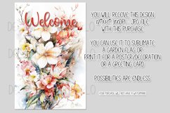 Welcome Garden Flag Sublimation Design, Elegant Floral Product Image 2