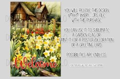 Spring Welcome Garden Flag Sublimation Design, Daffodils, d2 Product Image 2
