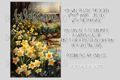 Spring Welcome Garden Flag Sublimation Design, Daffodils, d3 Product Image 2