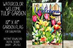 Welcome Garden Flag Sublimation Design, Tulip Garden, d2 Product Image 1