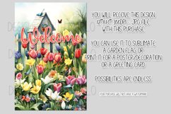 Welcome Garden Flag Sublimation Design, Tulip Garden, d3 Product Image 2