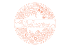 Floral Welcome Sign Hanger Laser Cut SVG Product Image 2