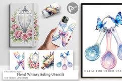 Floral Kitchen Tools Digital Paper Product Image 1