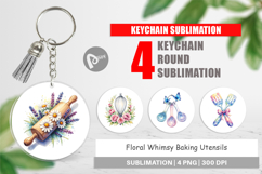 Floral Kitchen Tools Keychain Product Image 1