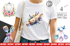 Floral Kitchen Tools Sublimation Product Image 1