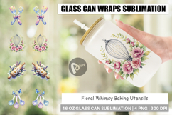 Floral Kitchen Tools Glass Can Product Image 1