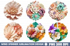 Wind spinner BUNDLE, 3D flowers sublimation design Product Image 2