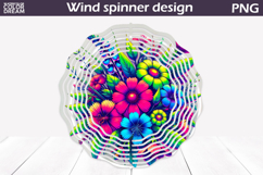 Wildflowers Wind Spinner | Neon Floral Wind Spinner Product Image 1