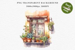 Floral Window Flowers Clipart PNG Scrapbooking Nursery Art Watercolor Transparent wedding invitation shirt designs sublimation printable bloom architecture watercolor floral dried hanging herbs flowers clipart, sublimation nursery, wedding invitation