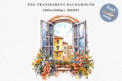 Floral Window Flowers Clipart PNG Scrapbooking Nursery Art Watercolor Transparent wedding invitation shirt designs sublimation printable bloom architecture  watercolor floral dried hanging herbs flowers clipart, sublimation nursery, wedding invitation