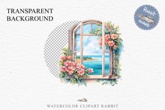 Floral Window Flowers Clipart PNG Scrapbooking Nursery Art Watercolor Transparent wedding invitation shirt designs sublimation printable bloom architecture  watercolor floral dried hanging herbs flowers clipart, sublimation nursery, wedding invitation