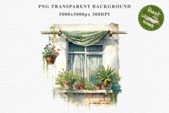 Floral Window Flowers Clipart PNG Scrapbooking Nursery Art Watercolor Transparent wedding invitation shirt designs sublimation printable bloom architecture watercolor floral dried hanging herbs flowers clipart, sublimation nursery, wedding invitation