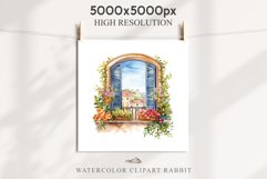 Floral Window Flowers Clipart PNG Scrapbooking Nursery Art Watercolor Transparent wedding invitation shirt designs sublimation printable bloom architecture  watercolor floral dried hanging herbs flowers clipart, sublimation nursery, wedding invitation
