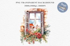 Floral Window Flowers Clipart PNG Scrapbooking Nursery Art Watercolor Transparent wedding invitation shirt designs sublimation printable bloom architecture  watercolor floral dried hanging herbs flowers clipart, sublimation nursery, wedding invitation